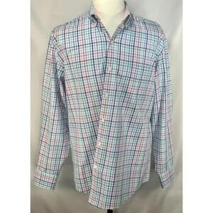Izod Premium Essentials Oxford Button Up Multicolored Mens L
